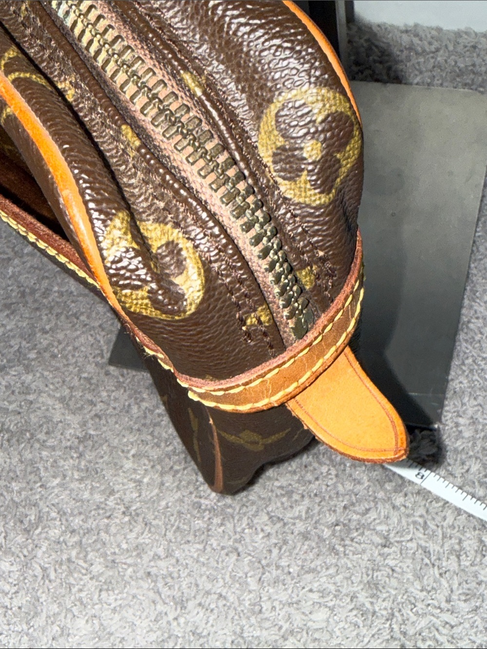 Louis Vuitton Brown Monogram Canvas Clutch with Tan Trim - Picture 12 of 14
